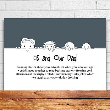 Personalised Dad And Child's Family Gift Print, 3 of 8