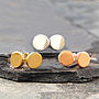 Disk Sterling Silver And Gold Plated Stud Earrings, thumbnail 1 of 4