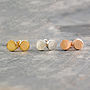 Disk Sterling Silver And Gold Plated Stud Earrings, thumbnail 2 of 4