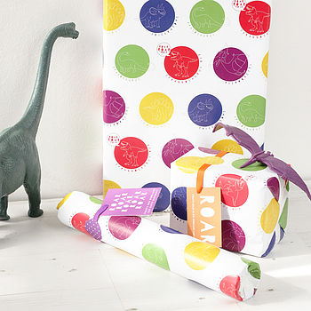 Dinosaurs Gift Wrap Set For Children, 4 of 9