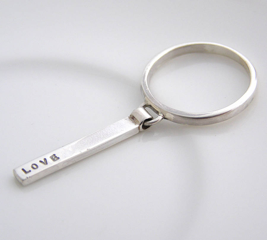 Personalised Sterling Silver Tag Ring By Soremi Jewellery
