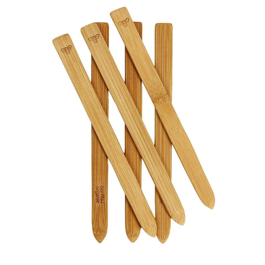 Organic Bamboo Garden Markers Set Of Six By Green Tulip