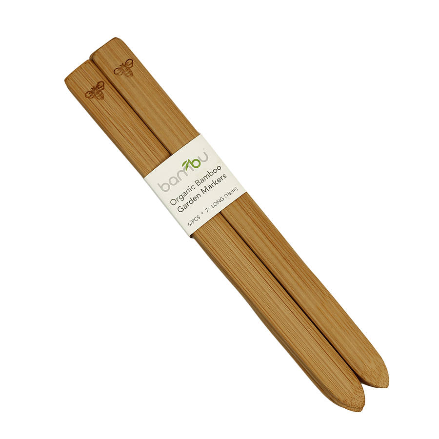 Organic Bamboo Garden Markers Set Of Six By Green Tulip