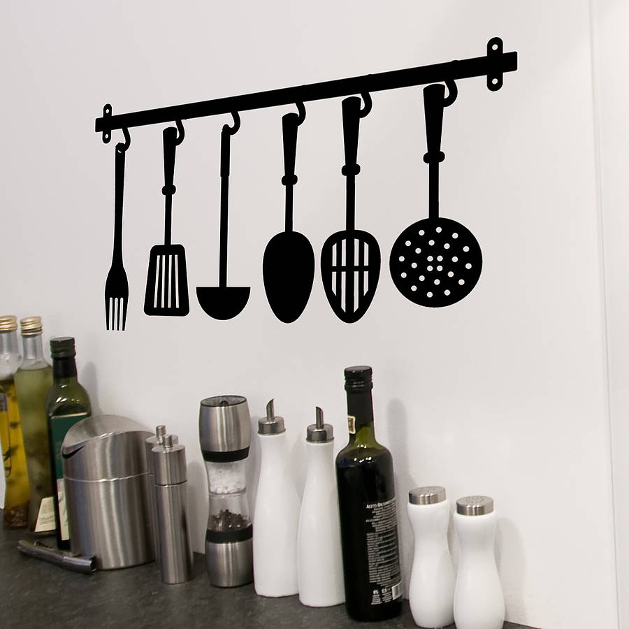 kitchen utensils and shelf wall stickers by wall art quotes & designs ...