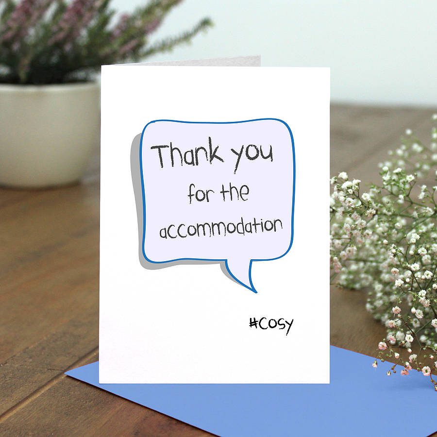 Thank You For The Accommodation New Mum Card By For The Love Of Geek ...