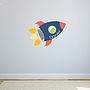 Alien Rocket Name Fabric Wall Stickers, thumbnail 1 of 4