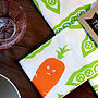 Happy Peas Grumpy Carrot Tea Towel, thumbnail 1 of 3