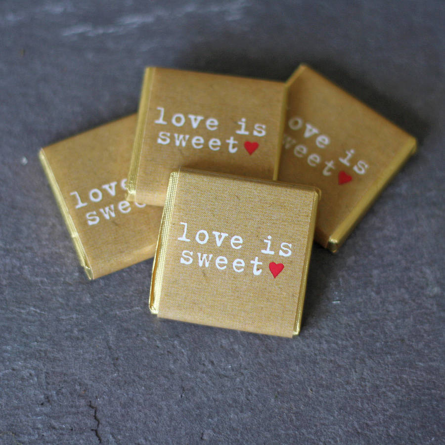 Chocolate Wedding Favours Love Is Sweet X 20, 1 of 2