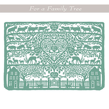 Personalised Family Tree Country Heart Print, 4 of 5