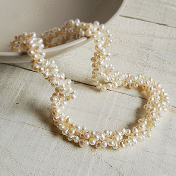 Twisted Triple Strand Pearl Necklace, 2 of 4