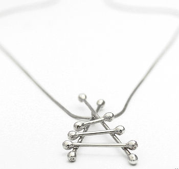 Atomic Era Sterling Silver Necklace, 3 of 4