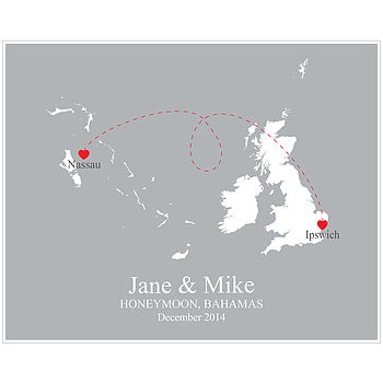'Home And Abroad' Personalised Print, 8 of 12