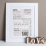 Personalised Love Print Valentines Day Gift, thumbnail 1 of 4