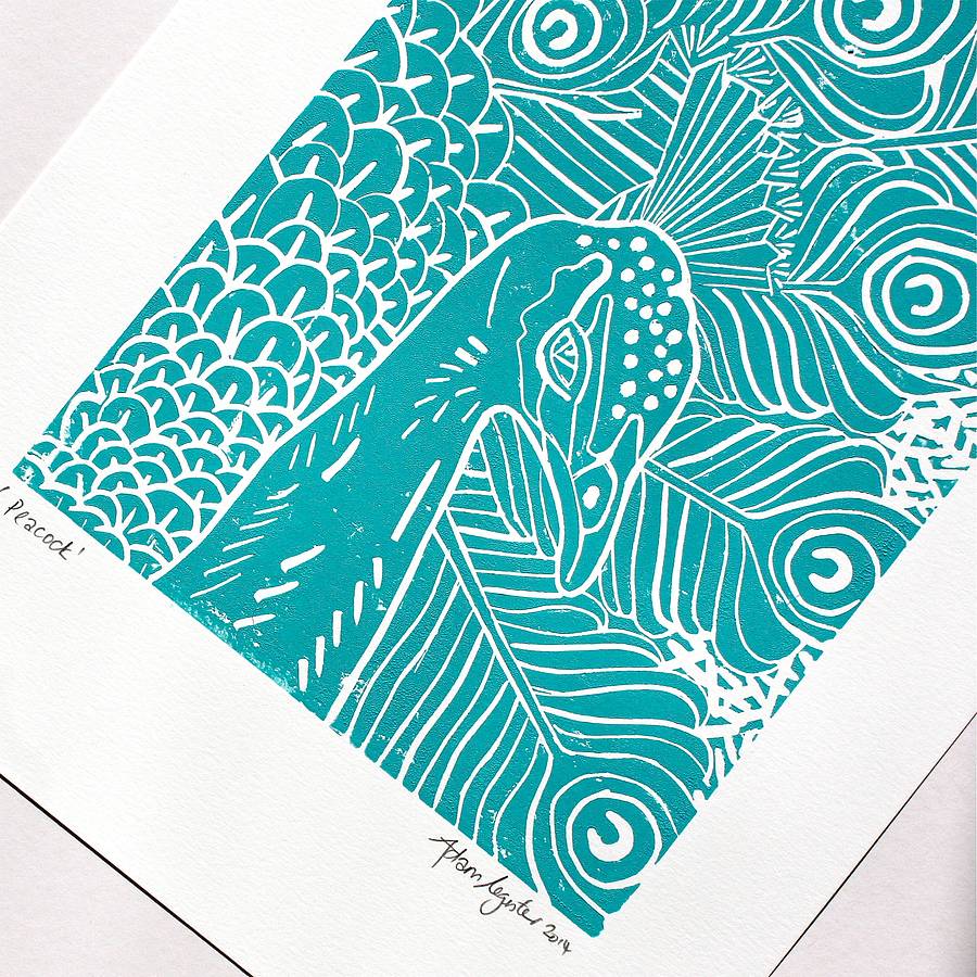 peacock print by adam regester design | notonthehighstreet.com