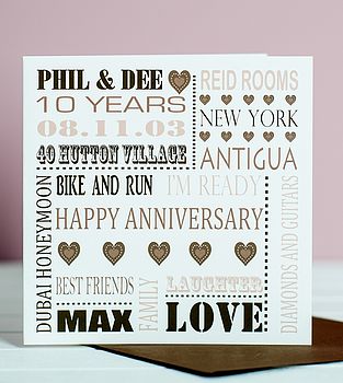 Personalised Anniversary Card, 3 of 6