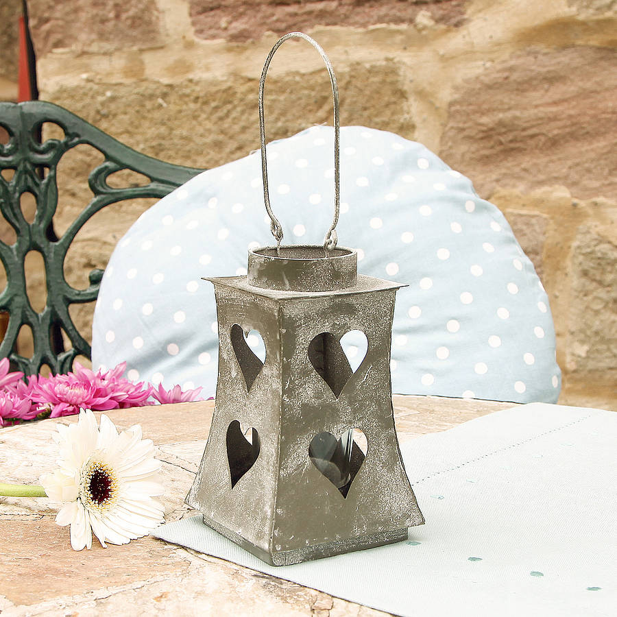 zinc heart lantern by dibor