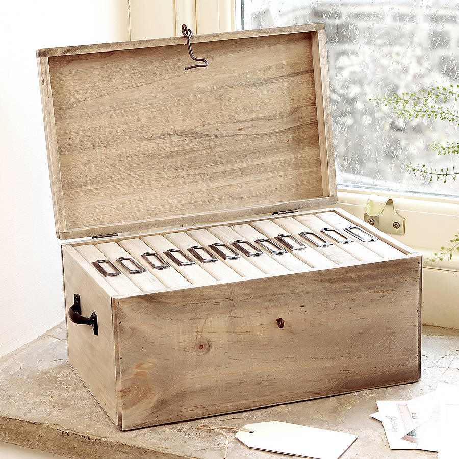 large wooden family photo storage box by dibor | notonthehighstreet.com