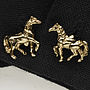 Horse Cufflinks In 18 Ct Gold On Silver, thumbnail 1 of 2