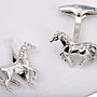 Horse Cufflinks In 18 Ct Gold On Silver, thumbnail 2 of 2