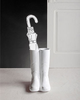 Wellies Umbrella Stand In White Or Gold, 2 of 4