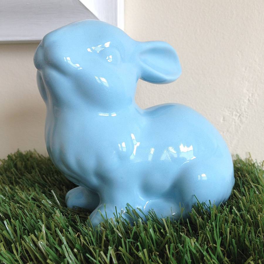 ceramic bunny rabbit decoration by cherry pie lane