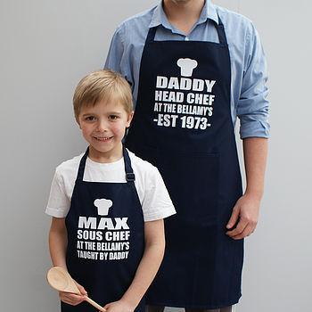 Personalised Daddy And Me Apron Set, 5 of 9