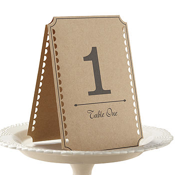 Set Of 12 Brown Card Table Numbers, 7 of 7