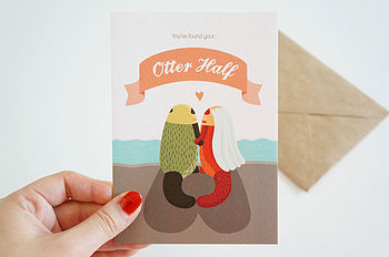 'You Found Your Otter Half' Wedding Card, 2 of 4