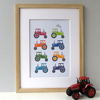 Personalised Bright Tractors Gift Print, 3 of 8