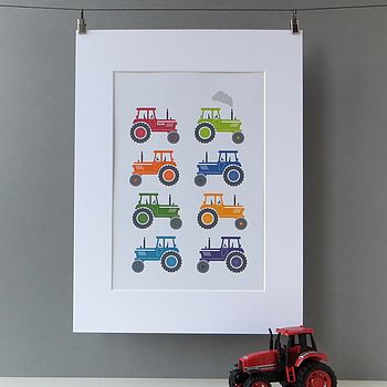 Personalised Bright Tractors Gift Print, 4 of 8