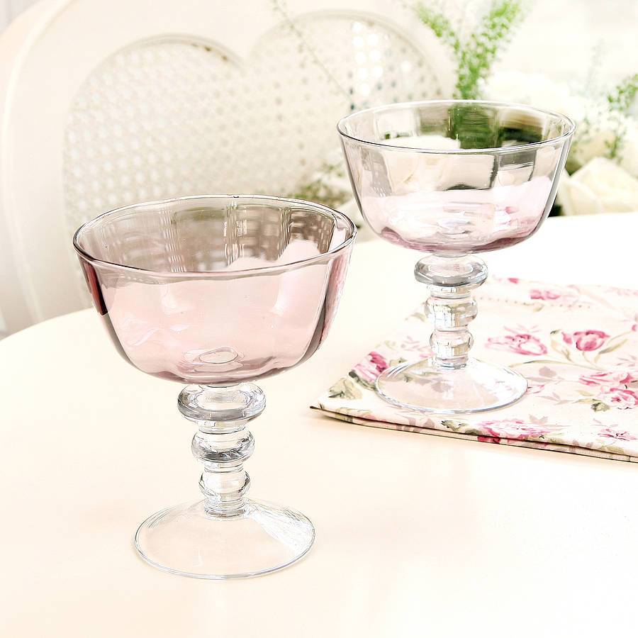 vintage pink dessert goblet by dibor | notonthehighstreet.com