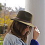 Olive Wool Felt Belted Hat, thumbnail 1 of 7
