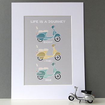 Personalised Retro Vespa Scooter Print, 7 of 12