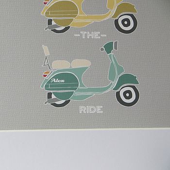 Personalised Retro Vespa Scooter Print, 5 of 12