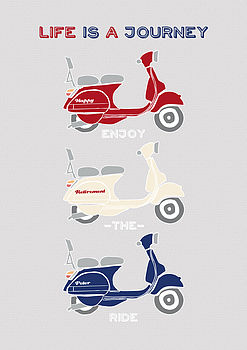 Personalised Retro Vespa Scooter Print, 11 of 12