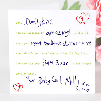 Personalised Handwritten Daddy And Child Card, 2 of 4