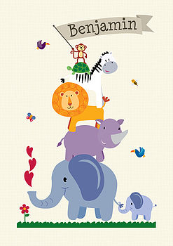 Personalised Children's Animal Nursery Print, 8 of 9