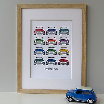 Personalised Mini Cooper Car Print, 2 of 11