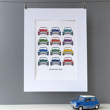 Personalised Mini Cooper Car Print, 4 of 11