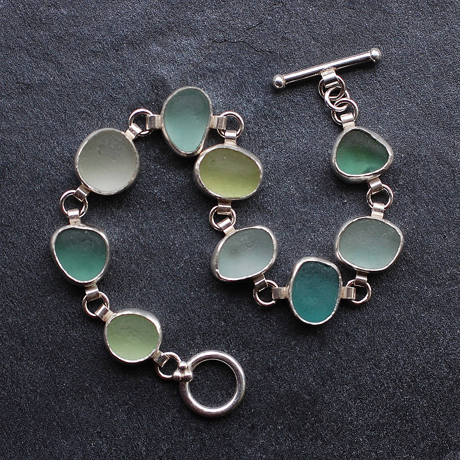 Pale Green Sea Glass Bracelet By Tania Covo