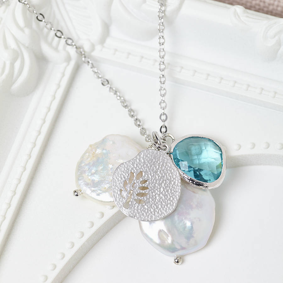 silver turquoise cluster necklace by misskukie | notonthehighstreet.com