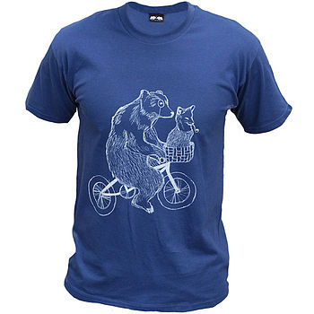 bear on bicycle t shirt by don't feed the bears | notonthehighstreet.com