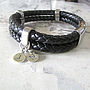 Mens Personalised Double Leather Bracelet, thumbnail 2 of 6