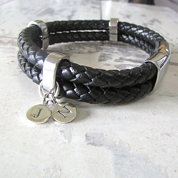 Mens Personalised Double Leather Bracelet, 2 of 6