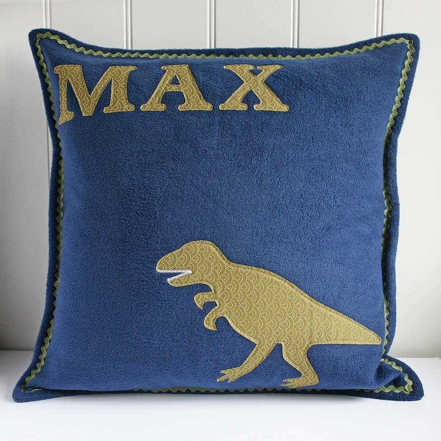Personalised Dinosaur Cushion By nickynackynoo