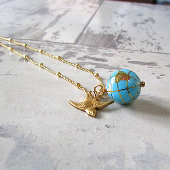 Small World Gemstone Globe Necklace, 3 of 10