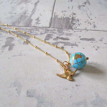 Small World Gemstone Globe Necklace, 4 of 10