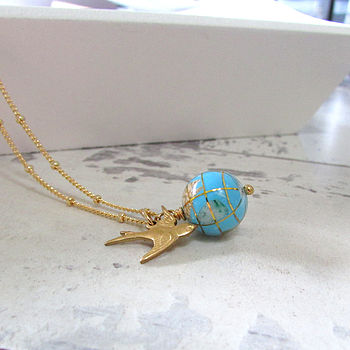Small World Gemstone Globe Necklace, 6 of 10