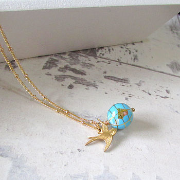 Small World Gemstone Globe Necklace, 8 of 10
