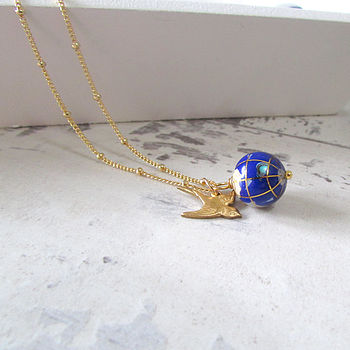 Small World Gemstone Globe Necklace, 9 of 10